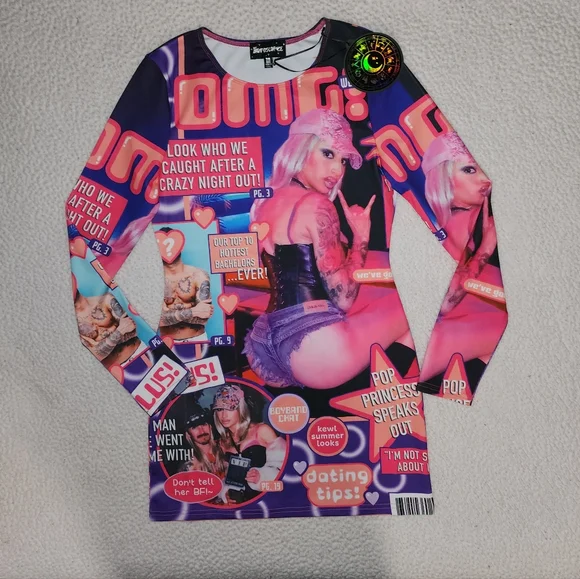 NWT Dolls Kill Limited Edition , Tabloids, Sexy, Mini Dress - Picture 6 of 11